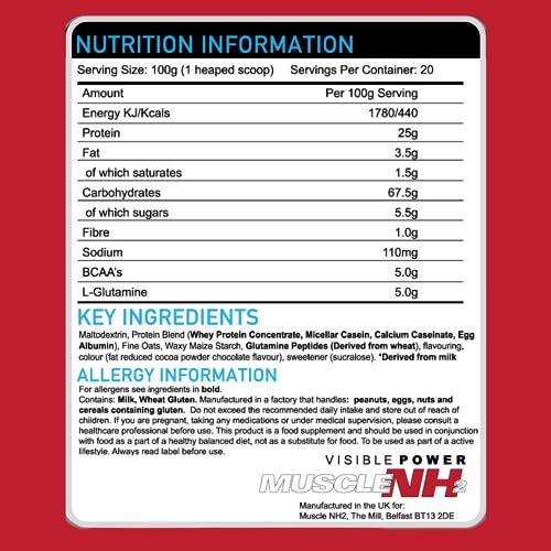 MuscleNh2 True Mass Four Four Zero Mass Gainer Protein Powder, High Calories and Protein MuscleNh2 uk supplements