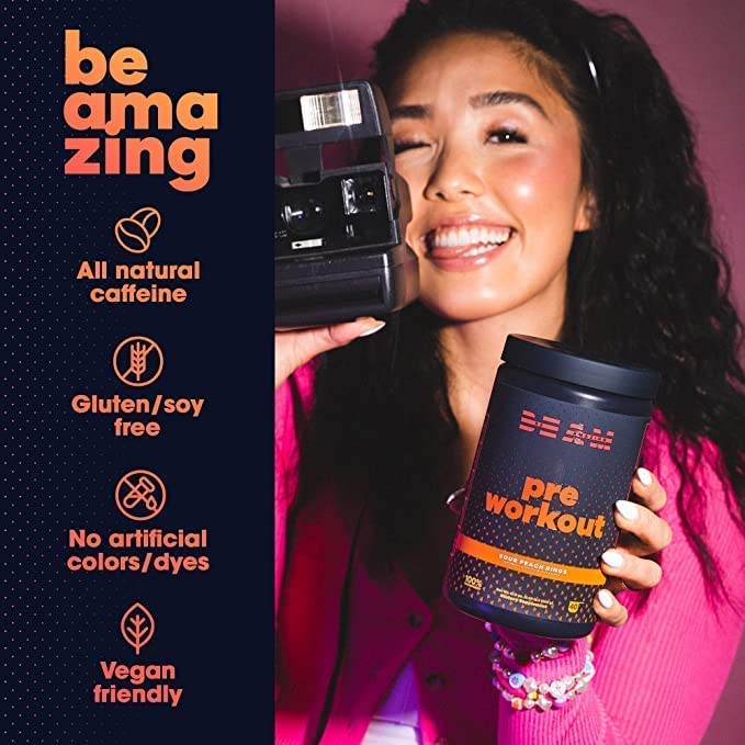 BEAM Pre-Workout Powder | Vegan Energy Booster Powdered Drink with All-Natural BEAM uk supplements