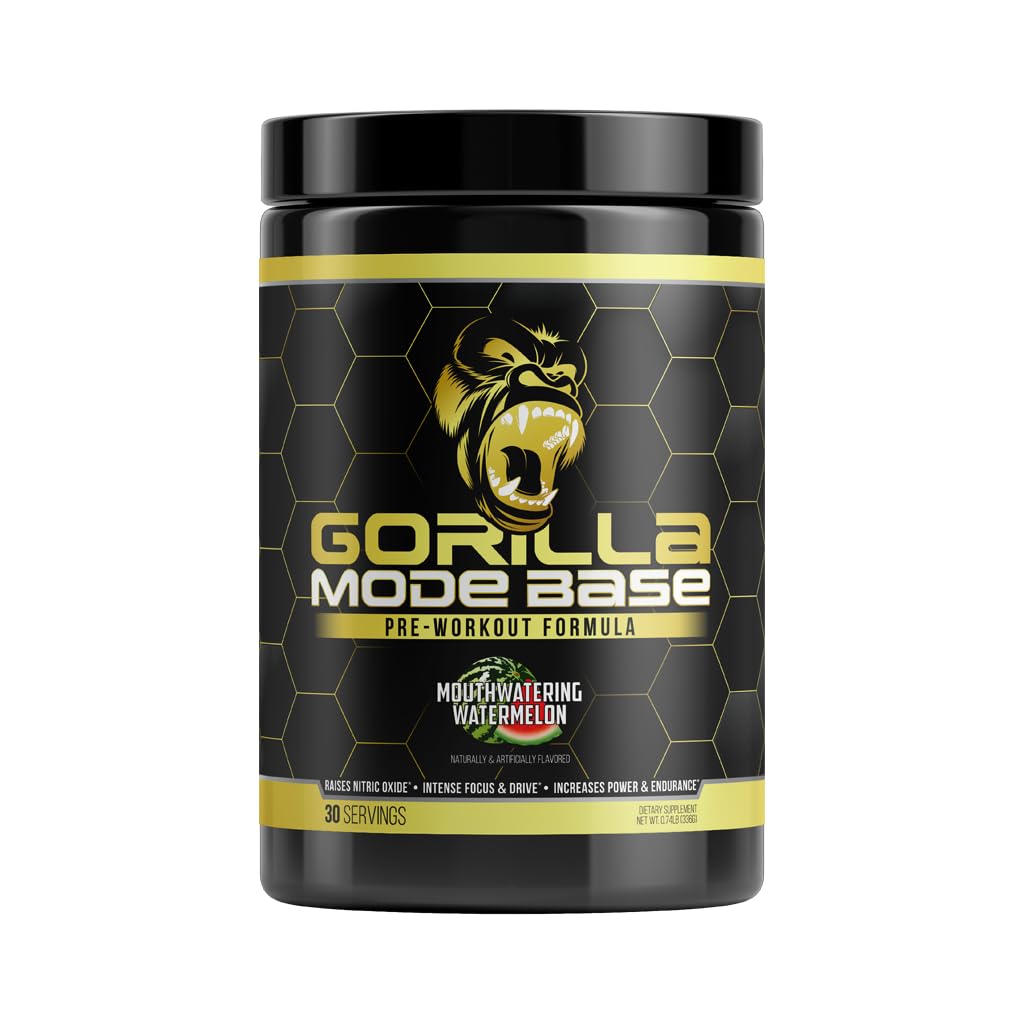 Gorilla Mode Base Pre Workout - Raises Nitric Oxide · Intense Focus & Drive · Endurance Gorilla Mind uk supplements