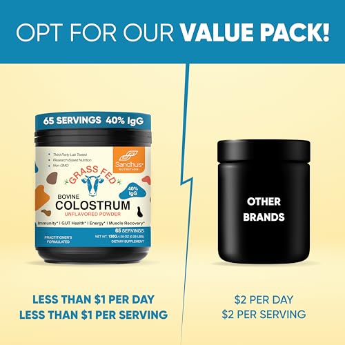 Sandhu's Pure Bovine Colostrum Powder Supplement for Humans |𝟰𝟬% 𝗜𝗴𝗚 Highly Sandhu's uk supplements