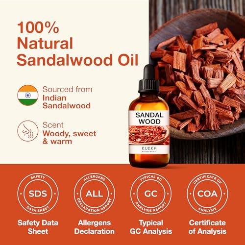 Kukka Sandalwood Essential Oils for Diffuser - 100% Natural Sandalwood Oil - Sandalwood Essential Oil KUKKA essential oils uk supplements