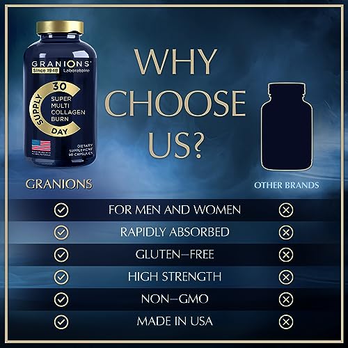 Thermogenic Hydrolyzed Collagen Burn - Hyaluronic Acid, Vitamin C, Multi Collagen Complex Granions uk supplements
