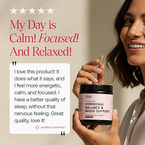 Ayurvedic Hormone Balance for Women | Cortisol Reducer | Mood, Energy, & Sleep Support | Regulates Estrogen | Stress Relief | Ashwagandha, Rhodiola, & Shatavari | Made in USA | 60 Ct. - OSH Wellness Freshly Moms uk supplements