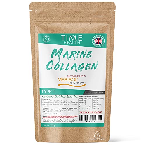 VERISOL® Marine Collagen Peptides Powder - 300g - Type I - High in Protein - Clinically Studied Time Health uk supplements