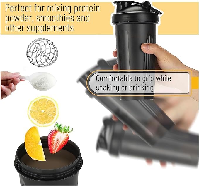 Shaker Bottle 12oz Protein Shaker Plastic Bottle for Pre & Post workout with Twist and Lock Generic uk supplements