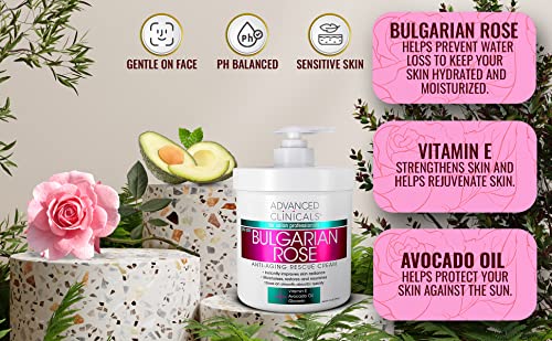 Advanced Clinicals Bulgarian Rose Anti Aging Vitamin E Moisturizer Body Lotion & Face Advanced Clinicals uk supplements