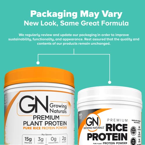 Growing Naturals | Vanilla Rice Powder 15g Plant Protein | 2.8G BCAA, Low-Carb Growing Naturals uk supplements