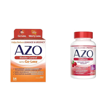 AZO Bladder Control with Go-Less Daily Supplement | Helps Reduce Occasional Urgency & Leakage | 54 Count Cranberry Urinary Tract Health | 100 Softgels AZO uk supplements