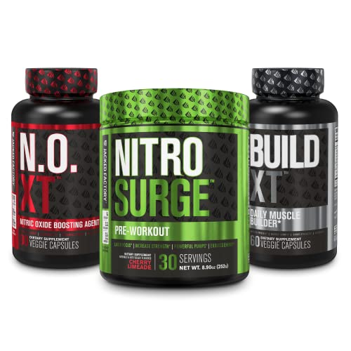 Jacked Factory Nitrosurge Pre Workout, N.O. XT Nitric Oxide Supplement & Build-XT Daily Jacked Factory uk supplements