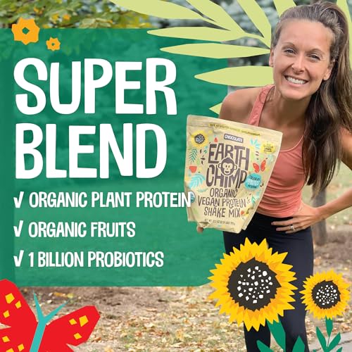 EarthChimp Organic Vegan Protein Powder - with Probiotics - Non GMO, Dairy Free EarthChimp uk supplements