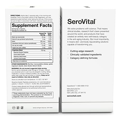 SeroVital Hair Regeneres - Formulated For Women Seeking Enhanced Hair Growth Serovital uk supplements