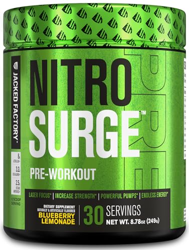 NITROSURGE Pre Workout Supplement - Endless Energy, Instant Strength Gains Jacked Factory uk supplements