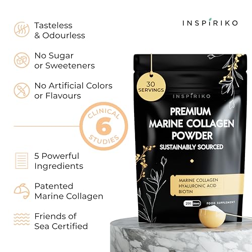 Marine Collagen Powder for Women - Marine Collagen with Hyaluronic Acid, Vitamin C Inspiriko uk supplements