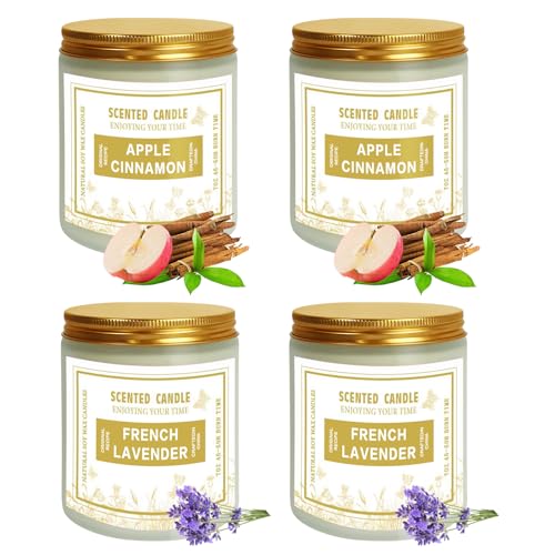 4 Pack Candles for Home Scented, Lavender & Cinnamon Candles Gifts for Women, 28 oz 200H Long zsaltt uk supplements