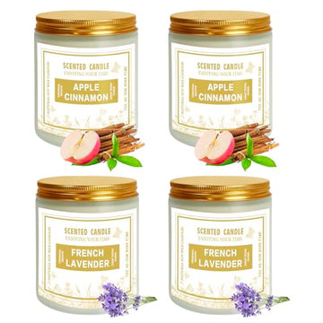 4 Pack Candles for Home Scented, Lavender & Cinnamon Candles Gifts for Women, 28 oz 200H Long zsaltt uk supplements