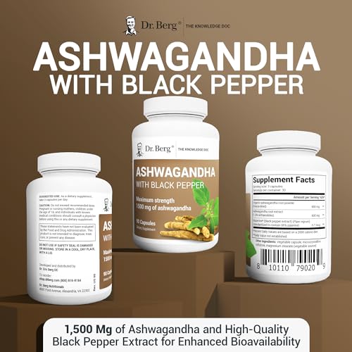 Dr. Berg Ashwagandha Capsules 1500mg - Includes Organic Ashwagandha Root Dr. Berg Nutritionals uk supplements