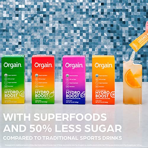 Orgain Organic Hydration Packets, Electrolytes Powder - Variety Pack Hydro Orgain uk supplements