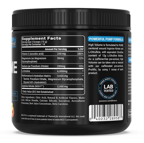 PEScience High Volume Nitric Oxide Booster Pump Pre Workout Powder, Sour Peach Candy PEScience uk supplements