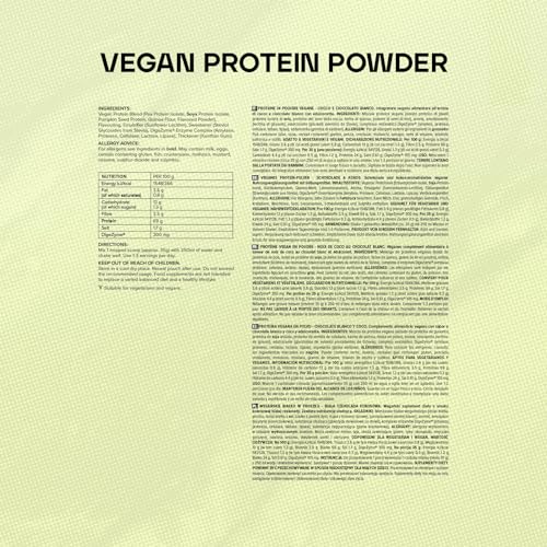 Bulk Vegan Protein Powder, White Chocolate Coconut, 1 kg, New & Improved Formula, 28 Servings Bulk uk supplements