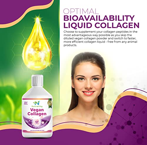 Nutrality Vegan Liquid Collagen | Premium-Grade 5000mg Hydrolyzed Collagen Peptides with Silica, Biotin Nutrality uk supplements