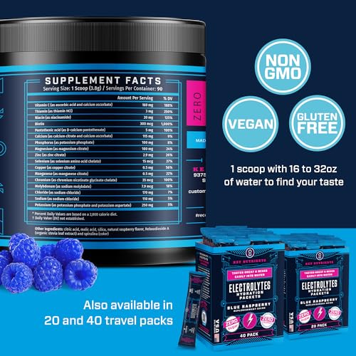KEY NUTRIENTS Multivitamin Electrolytes Powder No Sugar - Tempting Blue Raspberry KEY NUTRIENTS uk supplements
