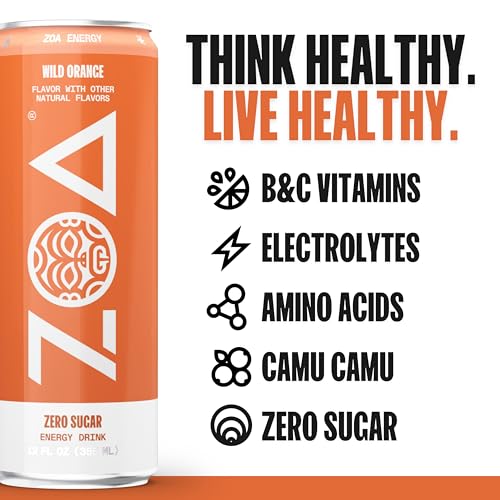 ZOA Energy Drink & ZOA+ Pre-Workout Bundle, Orange Grapefruit and Wild Orange, 12 Fl Oz ZOA uk supplements