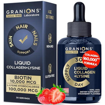 Liquid Collagen Peptides with Biotin and Lysine - Max Hair Skin and Nails Liquid Collagen Granions uk supplements