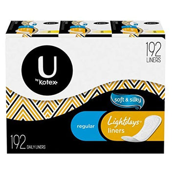 Kotex Lightdays Liners Regular, Soft and Silky, 192 Count Kotex uk supplements
