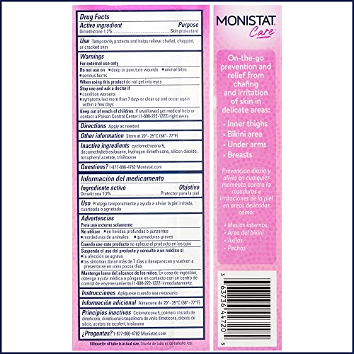 Monistat Chafing Relief Powder Gel, Anti-Chafe Protection, Fragrance Free Chafing Gel, 1.5 Oz, 1 Pack Monistat uk supplements