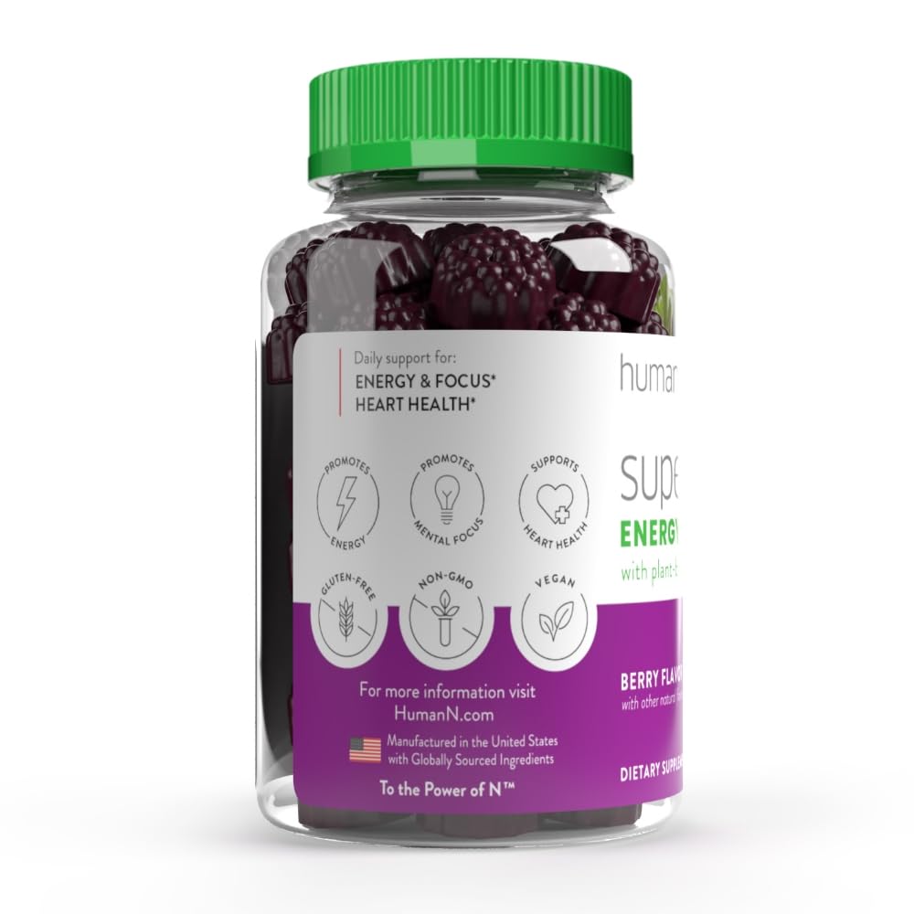 humanN SuperBeets Energy Gummies - Quick Energy & Mental Focus - Help Increase Nitric humanN uk supplements