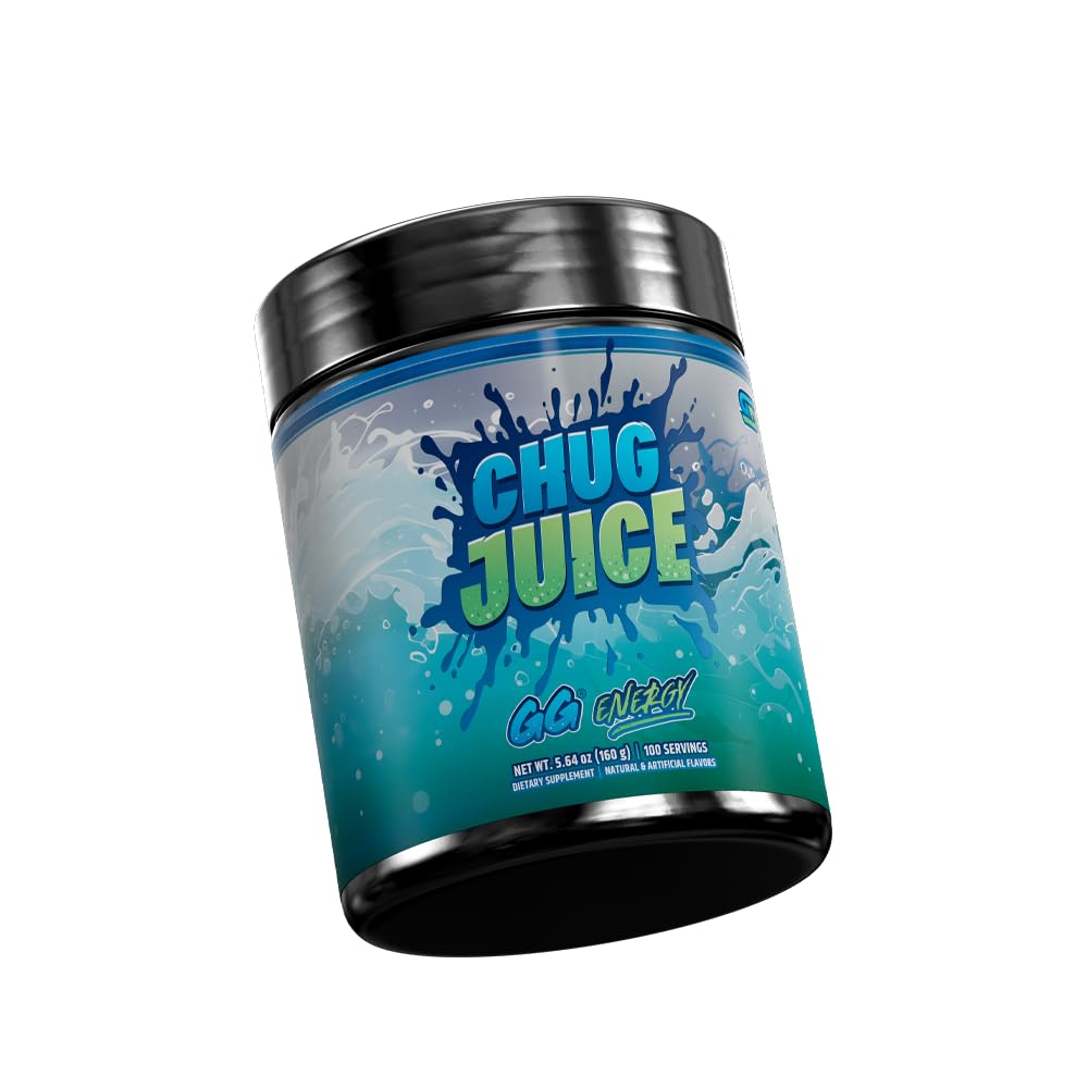 Gamer Supps GG Energy - Chug Juice by LazarBeam (100 Servings) - Keto Friendly Gaming Energy and Nootropic Blend, Sugar Free + Organic Caffeine + Vitamins + Immune Support, Powder Drink Gamer Supps uk supplements