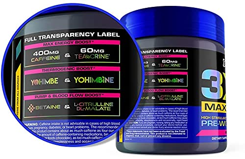 USN 3XT Max Pre-Workout Supplement Drink Mix Powder for Energy, Endurance and Pump USN uk supplements