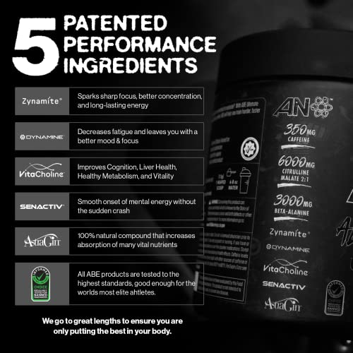 ABE Pre Workout Powder - All Black Everything Pre Workout Energy Drink with Citrulline ABE all black everything uk supplements