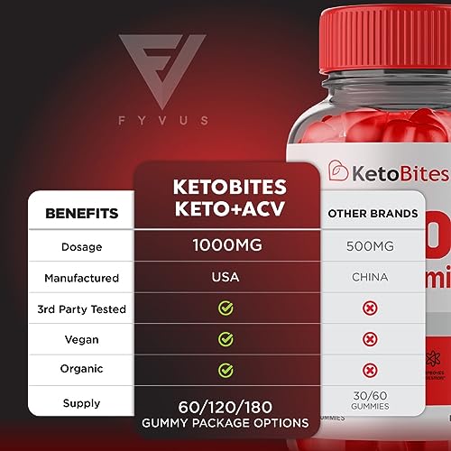 (2 Pack) Keto Bites ACV Gummies, KetoBites Keto ACV Gummies Advanced Weight Loss Fyvus uk supplements