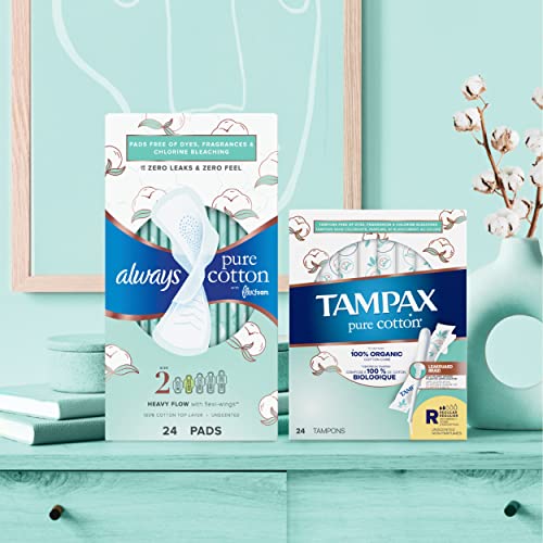 TAMPAX Pure 100% Organic Cotton Core Super Absorbency Tampons - 24 ct Tampax uk supplements