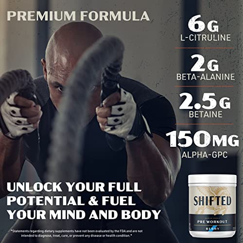 SHIFTED Premium Pre Workout Powder, Energy & Focus Supplement with Creatine Monohydrate SHIFTED uk supplements