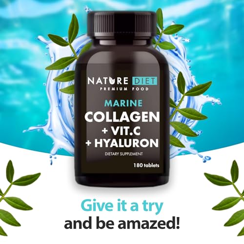 Nature Diet - Marine Collagen with Hyaluronic Acid and Vitamin C, 180 tablets, 500 mg , Peptan F , Fish Collagen Nature Diet uk supplements