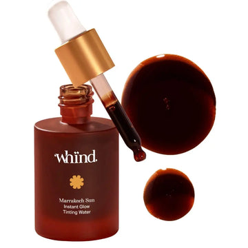 WHIND Marrakech Sun Instant Glow Tinting Water- Self Tanner Face Drops –Bronzing for Face –Lightweight Tanner/Natural Tan- Streak-Free Glow – Tan Drops for Radiant Skin - 1oz / 30ml WHIND uk supplements