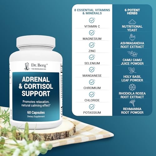 Dr. Berg Adrenal & Cortisol Capsules - Adrenal Supplement & Cortisol Manager - Mood Dr. Berg Nutritionals uk supplements