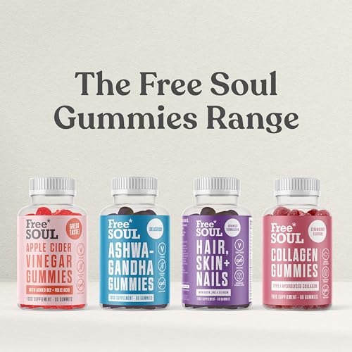 Collagen Gummies, Marine Collagen Supplement with Effective Type 1 Hydrolysed Collagen Peptides Free Soul uk supplements
