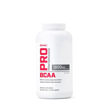 GNC Pro Performance BCAA 1.8g, 3rd Party Tested Supplement for Men & Women, Branched Chain Amino Acids, Essential Amino Acids Supports Muscle Protein Synthesis, 240 Softgels, 40 SVG GNC uk supplements