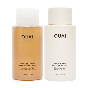 OUAI Detox Shampoo & Medium Hair Conditioner Bundle - Clarifying Shampoo for Build Up, Dirt, Oil, Product and Hard Water & Hydrating Conditioner for Medium Hair (2 Count) OUAI uk supplements