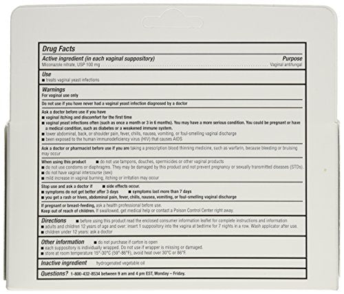 Miconazole 7 Day Vaginal Suppositories 100 mg - 7 ea Miconazole uk supplements