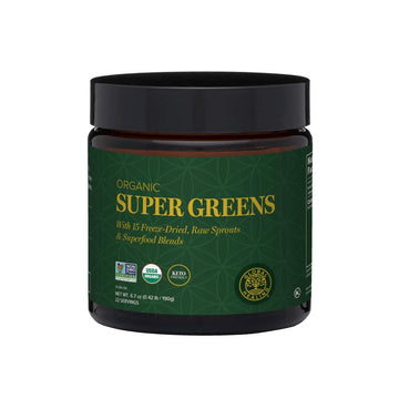Global Healing Organic Super Greens Powder Blend - Greens Superfood Powder with 15 Raw Whole Sprouts - Delicious Green Juice Smoothie Mix for Daily Nutrition - Non-GMO, Gluten-Free Greens Supplements Global Healing Center uk supplements