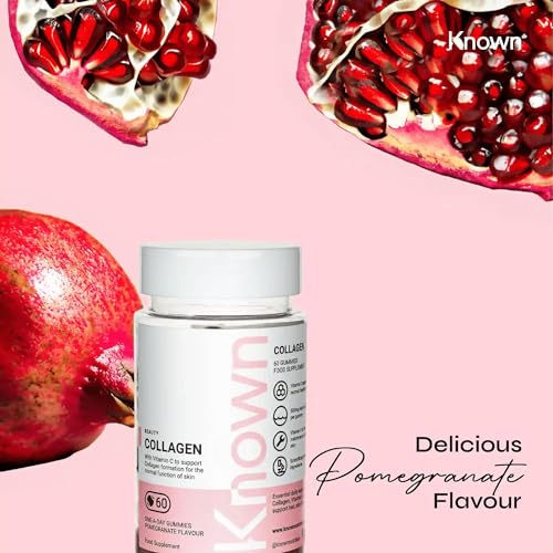 Marine Collagen Gummies by Known Nutrition with Vitamin C | 60 One-a-Day 500mg Hydrolysed Marine Collagen Gummies Known uk supplements