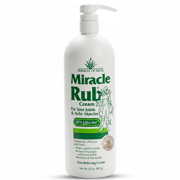Miracle of Aloe Miracle Rub Pain Relieving Cream 32 oz, Fast & Effective Relief for Arthritis, Muscle, and Joint Pain - Maximum Strength UltraAloe Formula, Topical Analgesic Miracle of Aloe uk supplements