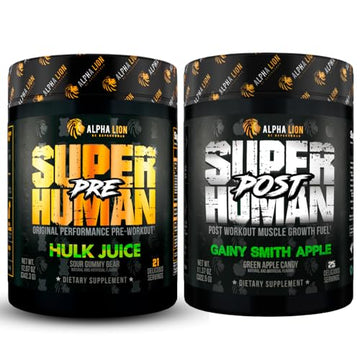 ALPHA LION Superhuman Pre Workout Powder & Post Workout Recovery Bundle, Sustained ALPHA LION uk supplements