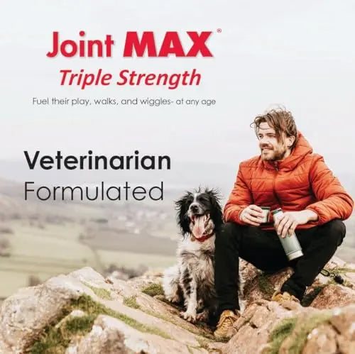 Joint Max TS Joint Supplement Vet Formulated Pain & Inflammation Relief Treats Hip Dysplasia & Arthritis, Glucosamine, Chondroitin, Turmeric, MSM, HA, Creatine, Omega 3 EPA + DHA.120 Soft Chews Joint Max uk supplements