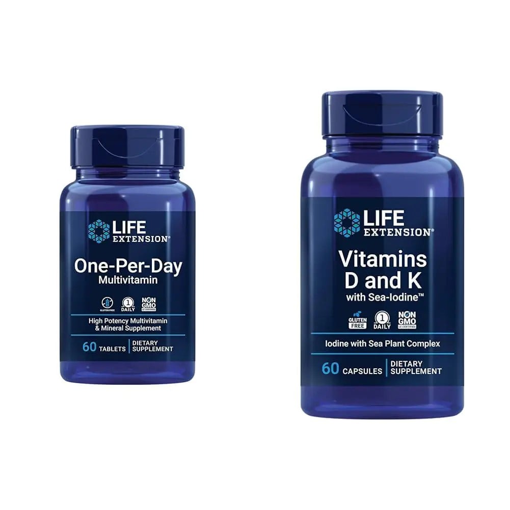 Life Extension One-Per-Day Multivitamin – Packed with Over 25 Vitamins, Minerals & Plant Extracts & Vitamins D and K with Sea-Iodine, Vitamin D3, Vitamin K1 and K2, Iodine Life Extension uk supplements