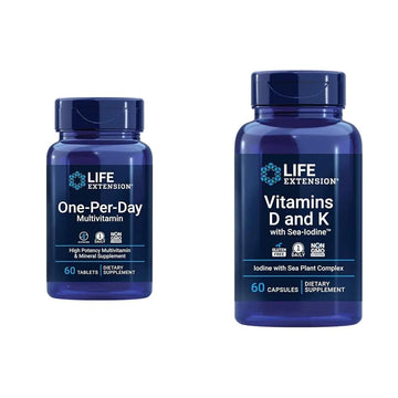 Life Extension One-Per-Day Multivitamin – Packed with Over 25 Vitamins, Minerals & Plant Extracts & Vitamins D and K with Sea-Iodine, Vitamin D3, Vitamin K1 and K2, Iodine Life Extension uk supplements